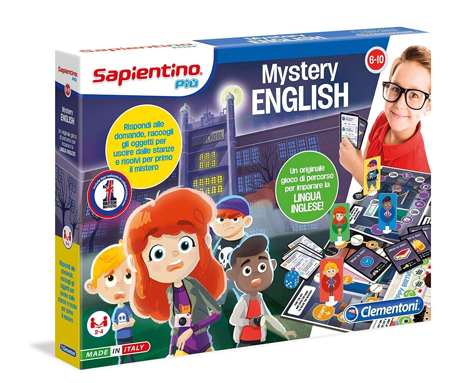 Clementoni Sapientino My English World - Gioco Educativo 4 Anni Per Imparare L'Inglese Con Tessere E Scenari, Made In Italy, 16139