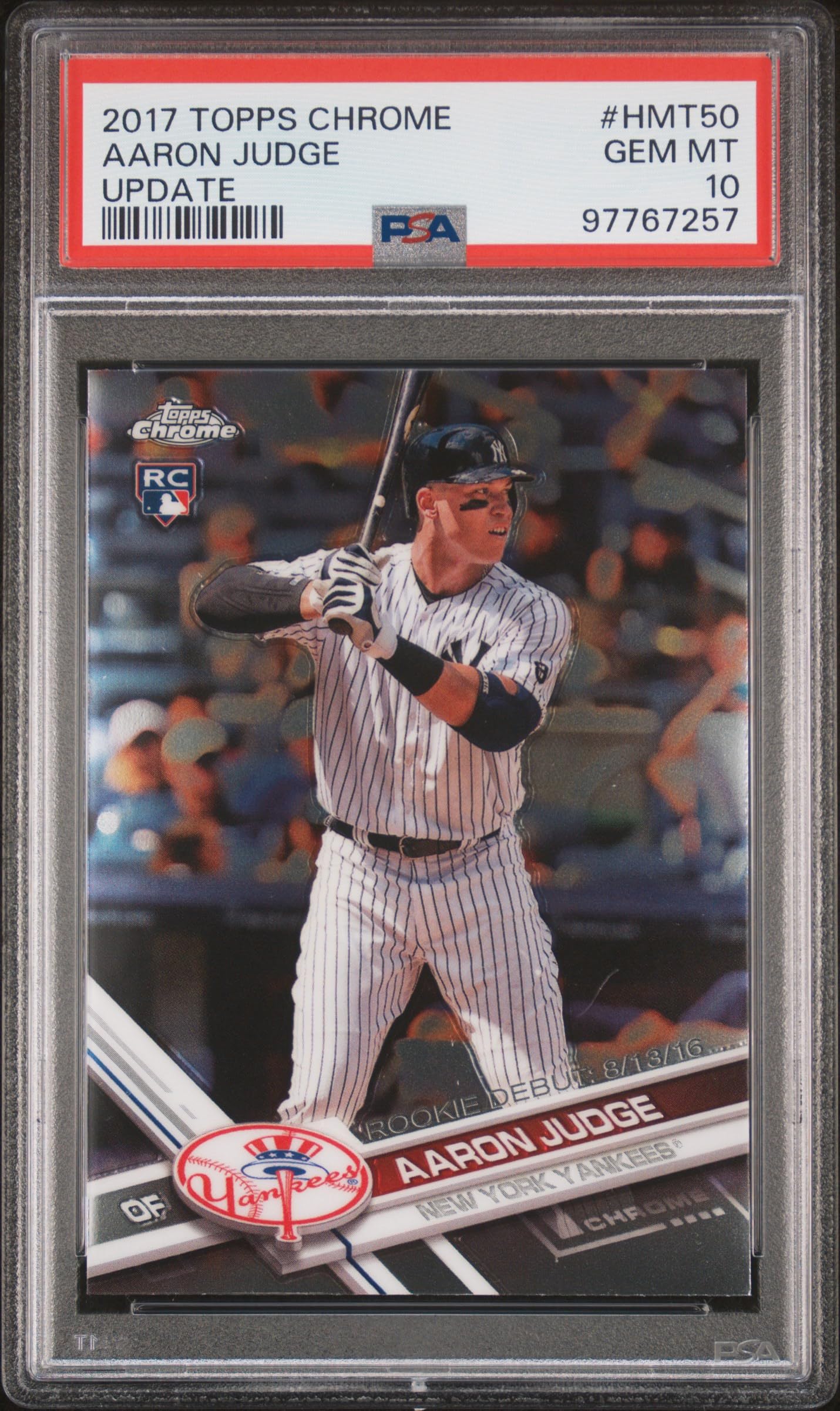 ゲームセンター・ゲームカード 2017 Topps Chrome Aaron Judge RC PSA Amazon.com: Aaron Judge 2017 Topps Chrome Update Baseball