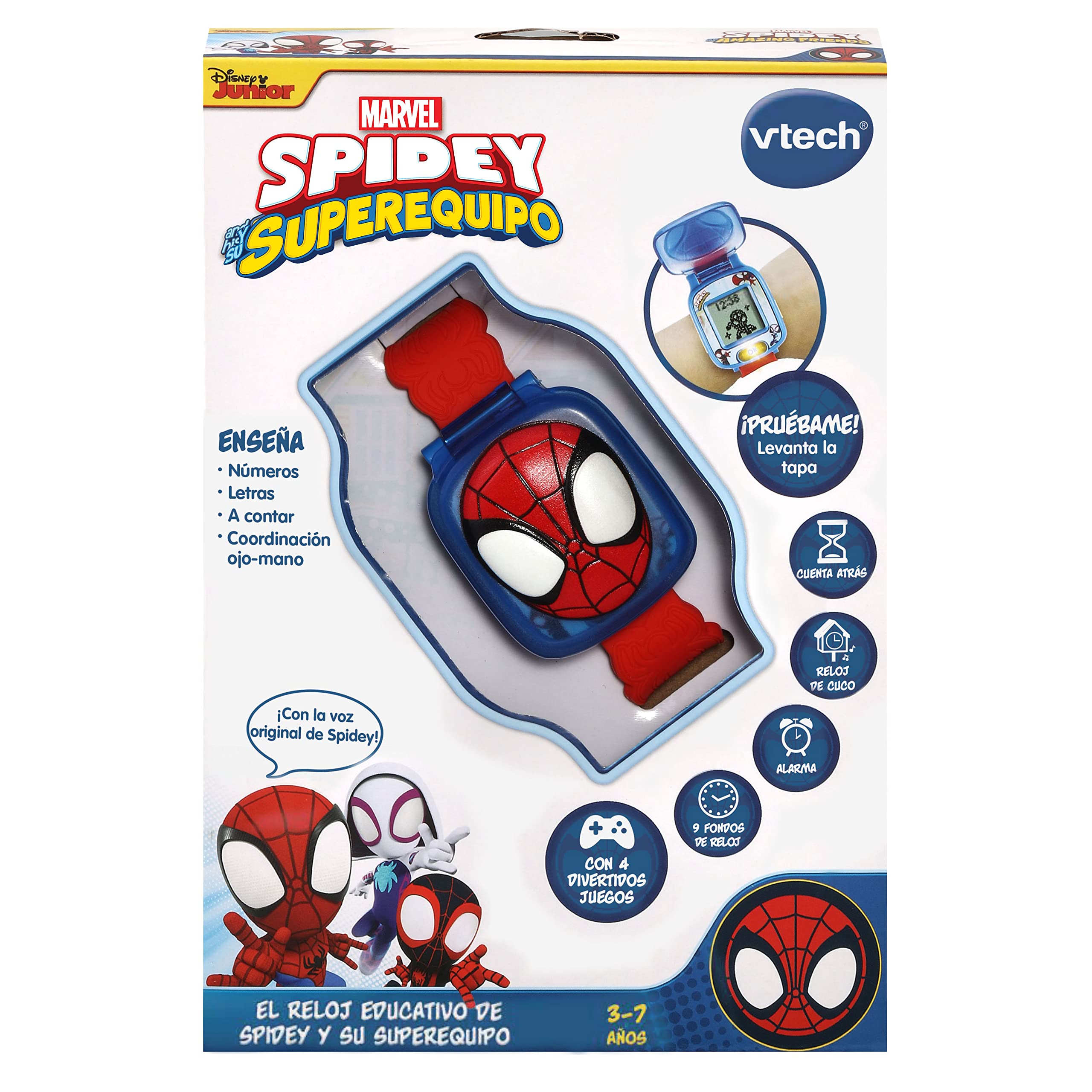 VTech - Orologio educativo di Spidey e la Sua supersquadra, Giocattolo per Bambini +3 Anni, Versione ESP