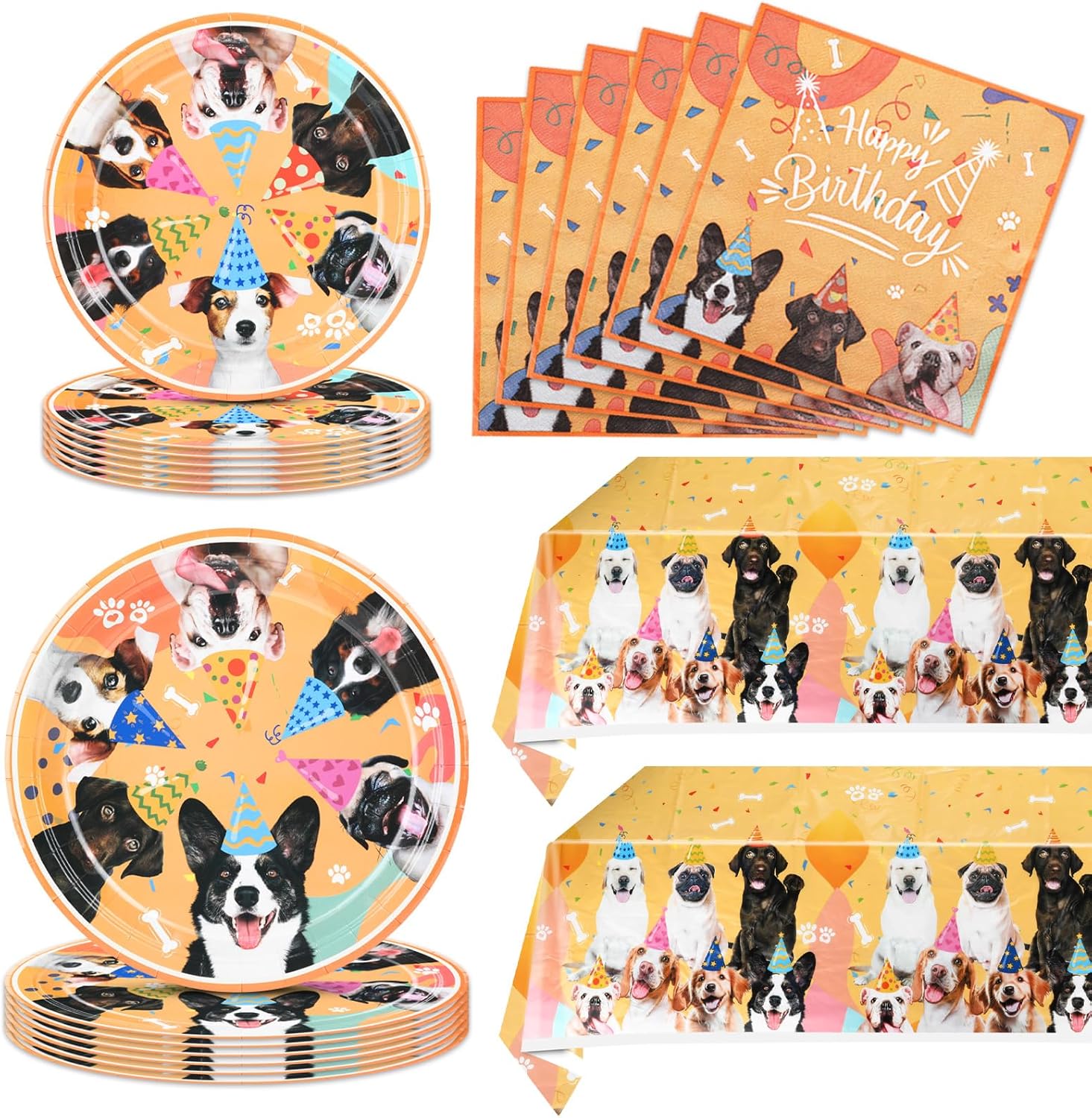 Ryzovo 62 Pieces Dog Birthday Party Supplies, Puppy Party