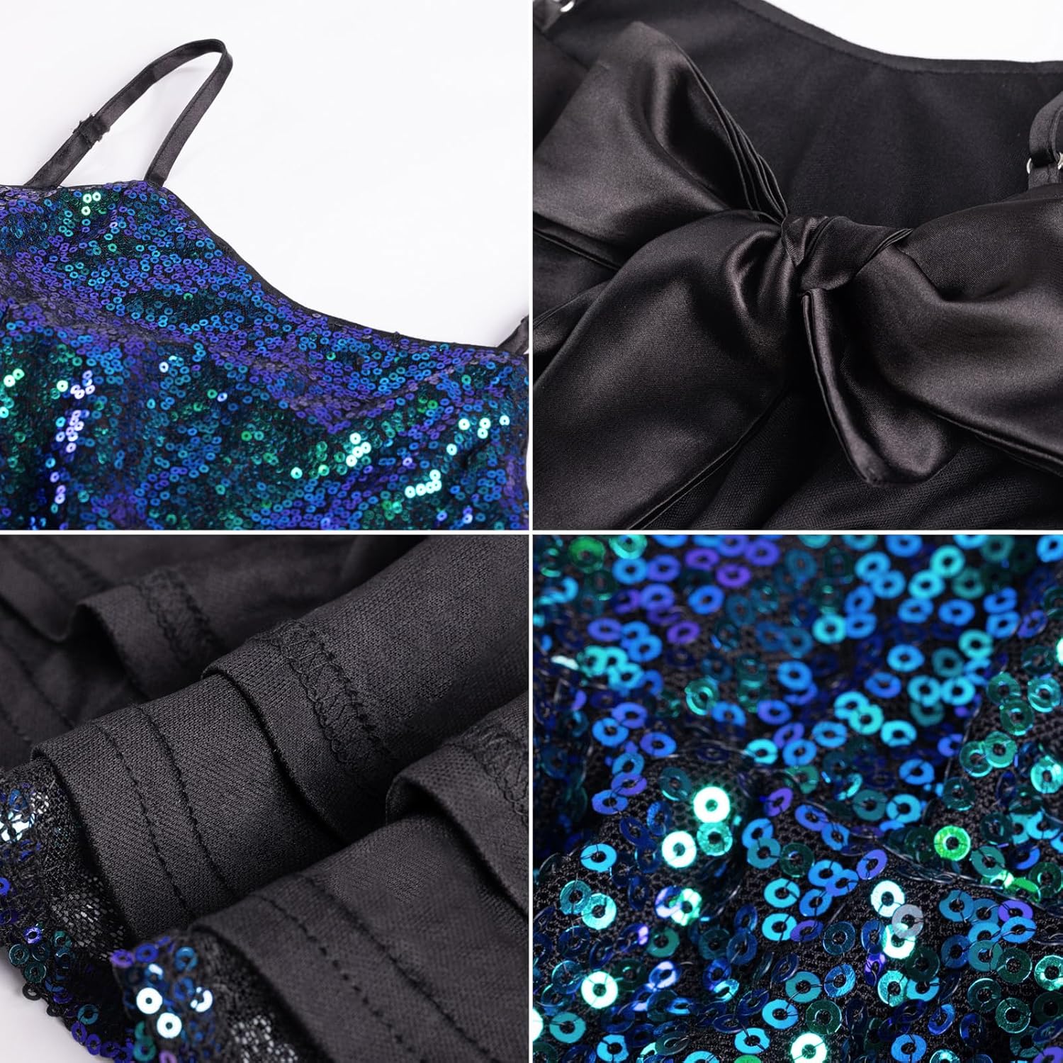 GRACE KARIN Girls Sequin Formal Dresses Kids Party Special Occasion Fancy Dress Tie Back 3 Layer Prom Graduation Outfits - Image 9