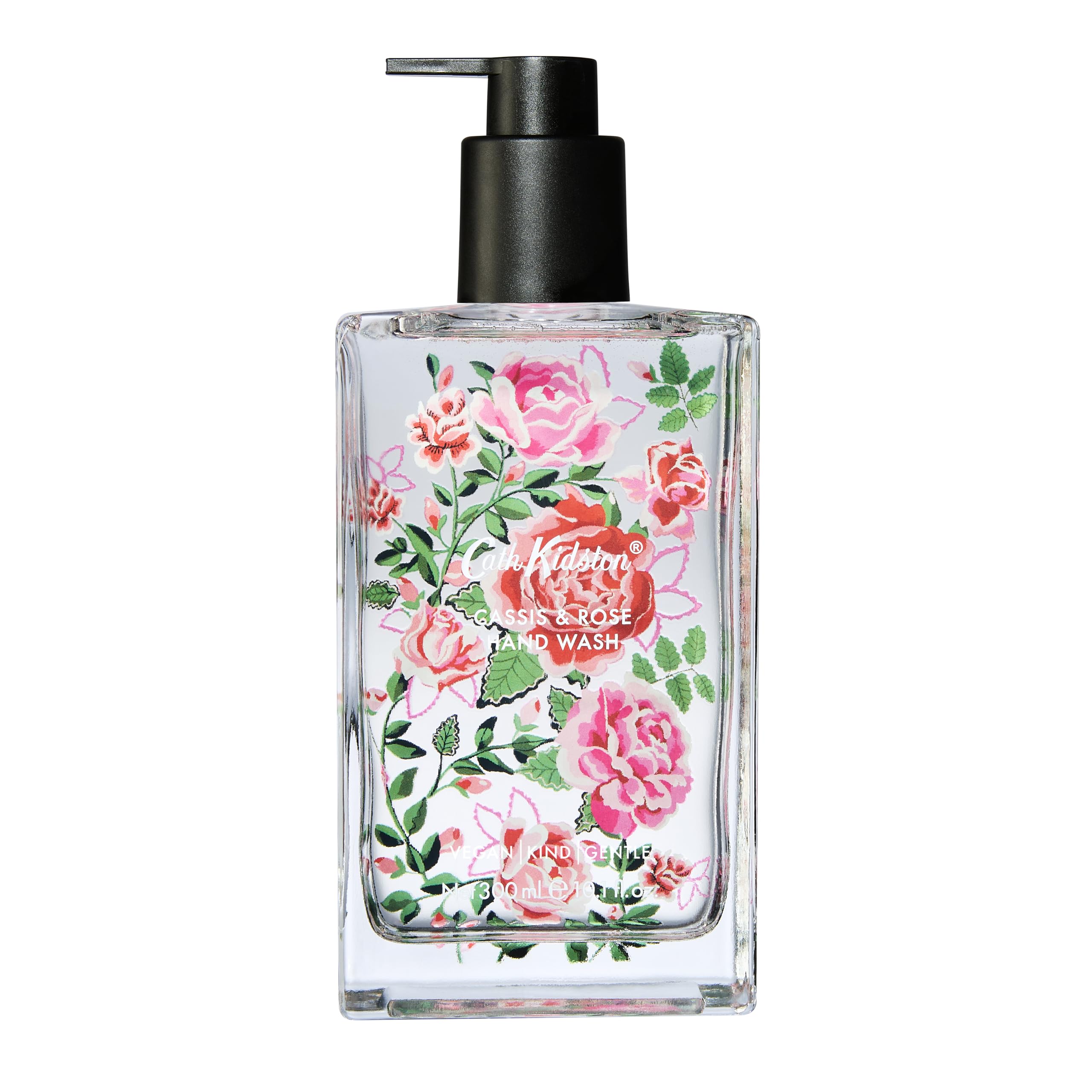 Cath Kidston Handwash 300ml In Glass, Scents of Cassie and Rose, Moisturiser, Kitchen or Bathroom, Vegan and Cruelty Free, Beauty Gift, Christmas Stocking Filler