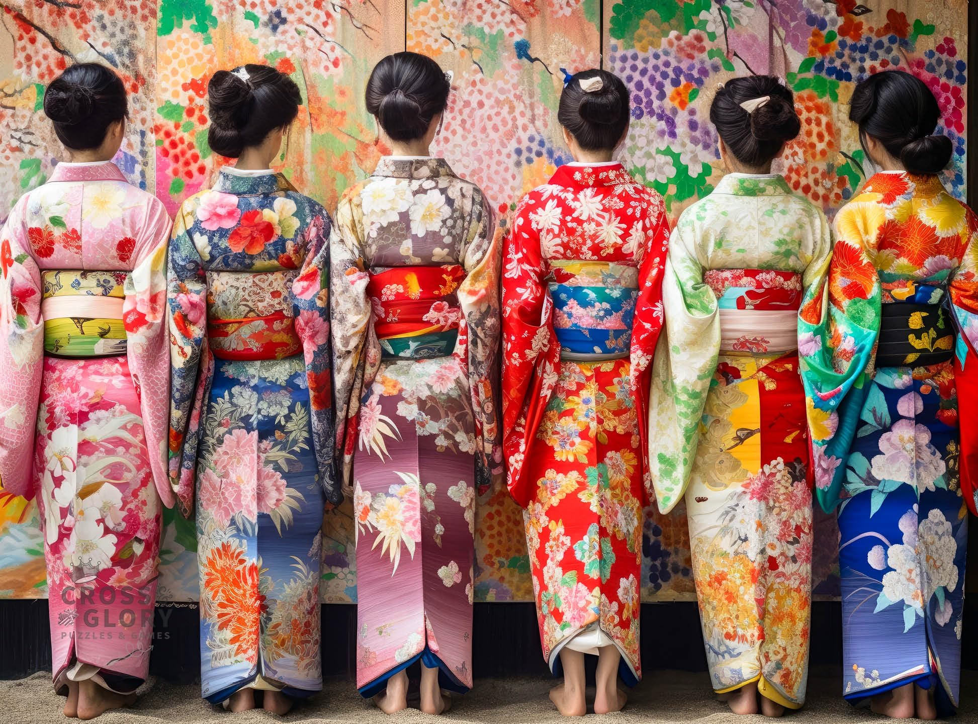 "Elegant Kimono Beauties" - A 1000-Piece Jigsaw Puzzle by Cross & Glory