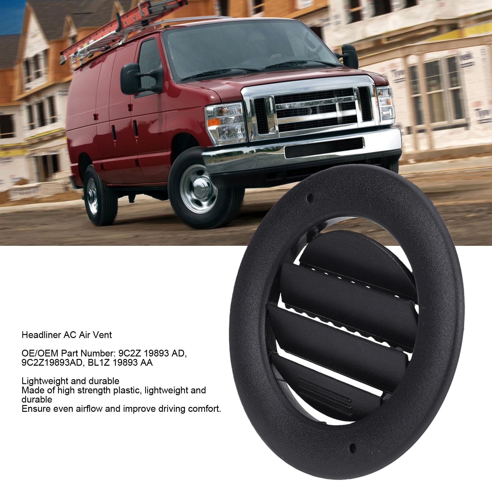 Ausla 4 Piezas BL1Z 19893 AA Techo Interior, OEM: 9C2Z 19893, AD Techo AC Calentador Ventilación Louvre Reemplazo para E-150 E-250 2009-2014