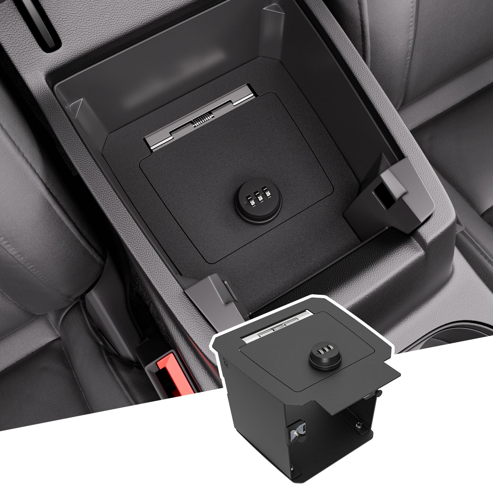 SZYANG Center Console Safe Organizer Compatible with 2023-2026 Chevy Colorado GMC Canyon Lock Box Console Safe Vault Replacement for 2023-2026 Chevy Colorado Accessories