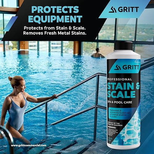 Miniatura 4 de Gritt Commercial Control de manchas y incrustaciones de metal  Productos químicos para piscina, bañera de hidromasaje y spa para control de metales