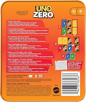 Mattel Games UNO Zero Card Game Ages 7+ 2-8 Players