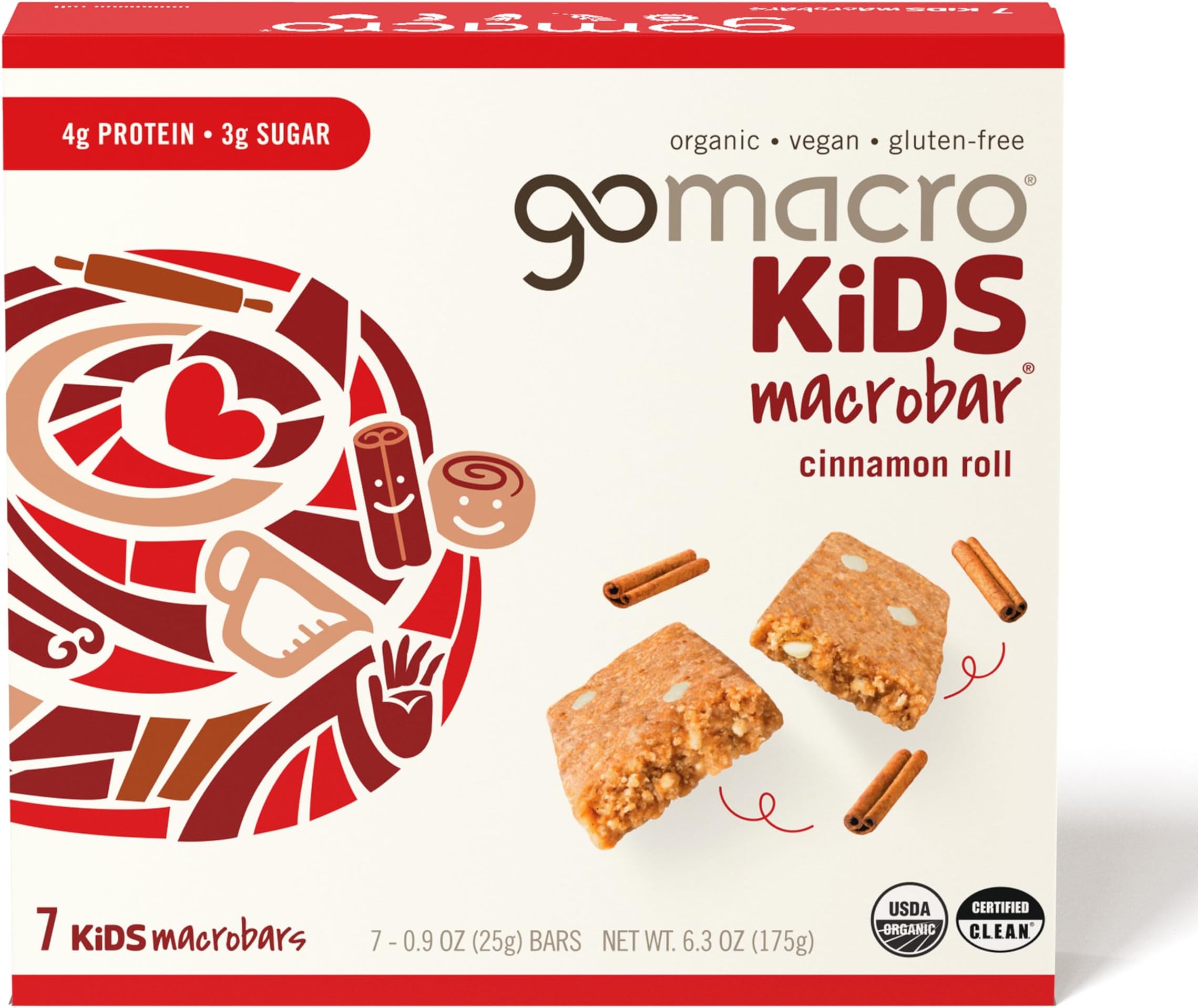 Bar Kids Cinnamon Roll Organic, 6.3 Ounce, 7 Count
