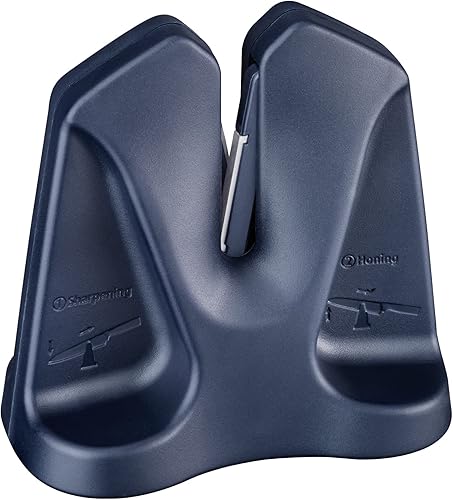 Miniatura 2 de Opinel Afilador manual, herramienta portátil compacta de mantenimiento y afilado de cuchillos, ángulo autoajustable, base acolchada de silicona,