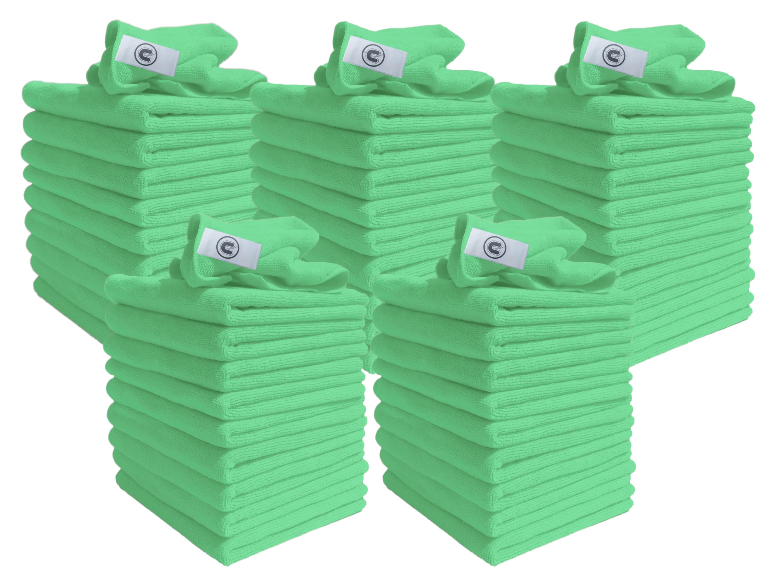 DCS Microfibre Cleaning Cloth, Green, Pack of 50, Large Size: 40x40cm. Super Soft Premium Streak Free Washable Cloth Duster for Kitchen, Bathrooms, Surfaces, Mirrors, Car, Motorbike
