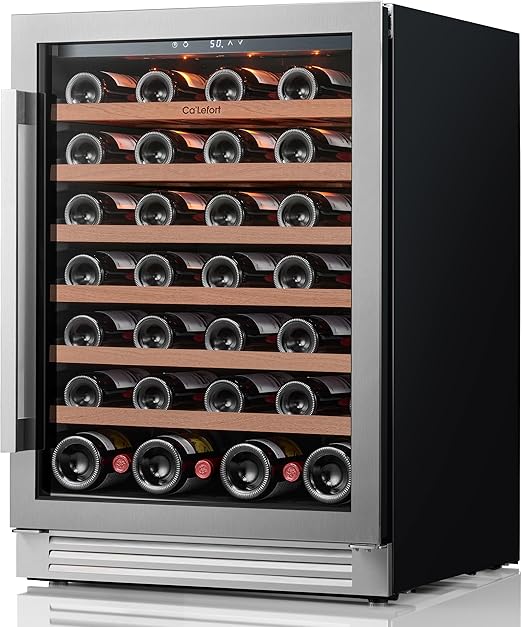 Ca'Lefort 24 Inch Wine Fridge, 61 Bottles 40-65°F Wine Cooler,