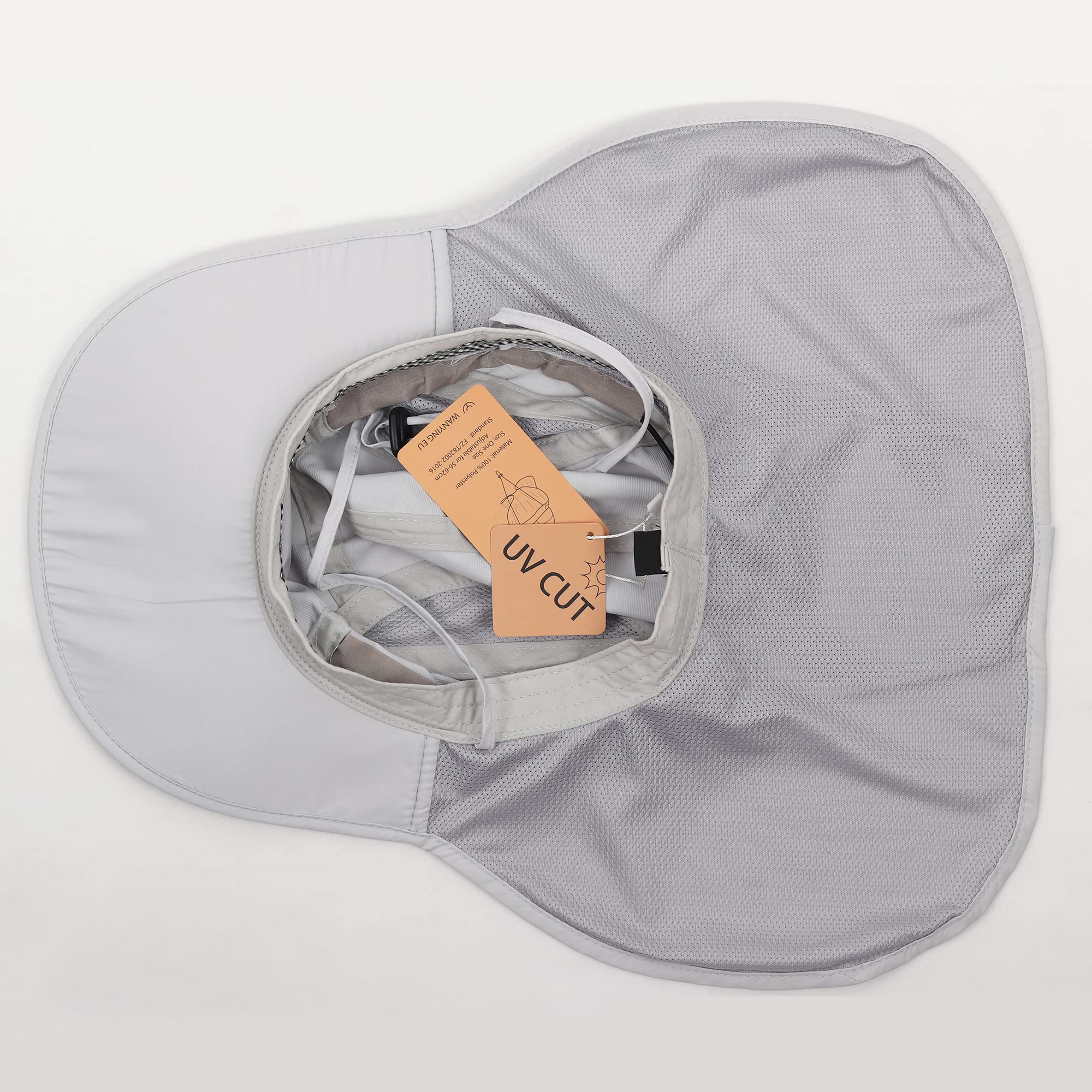 Unisex kapelusz przeciwsłoneczny z ochroną karku, 12 cm, duży Brim do aktywności na świeżym powietrzu – na obwód głowy 56-62 cm