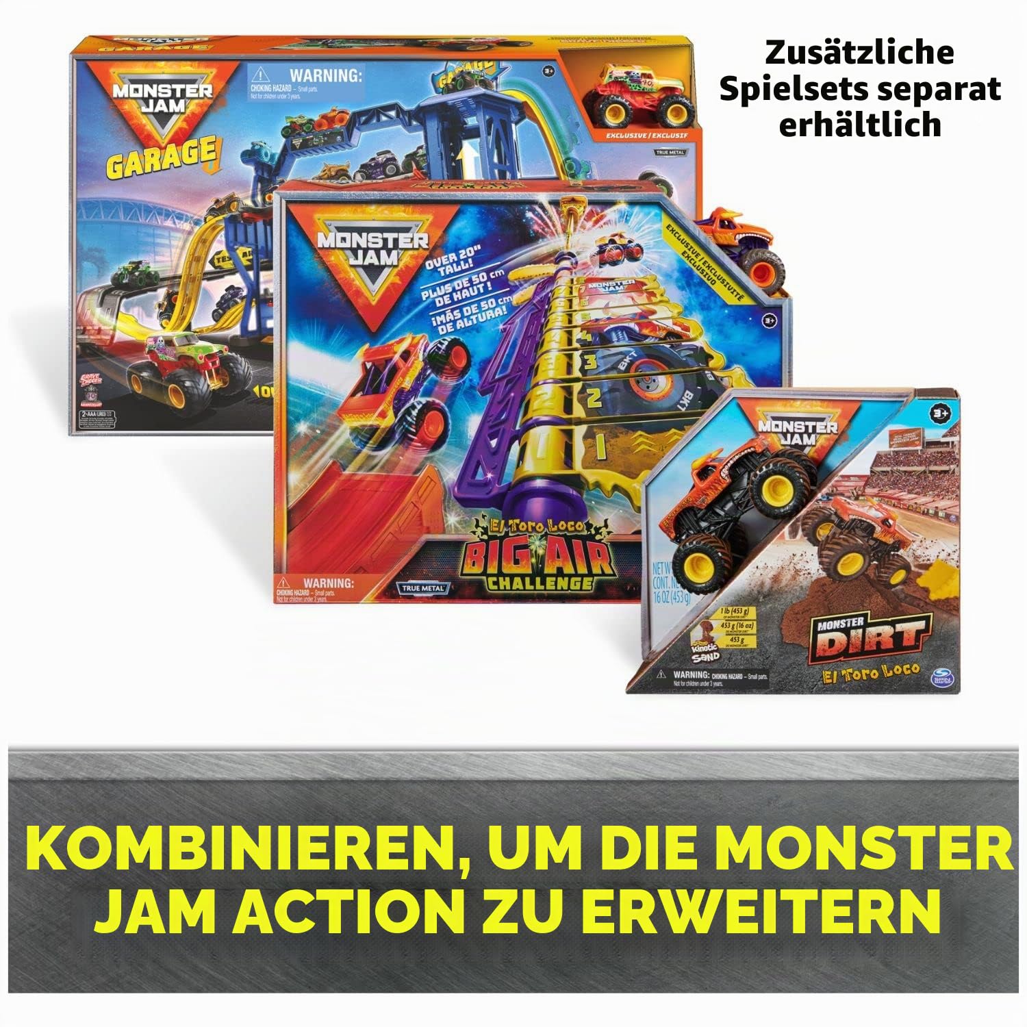 Monster Jam, Duell-Drachen-Spielset mit exklusivem Drachenmonster-Truck im Maßstab 1:64, Kinderspielzeug für Jungen ab 3 Jahren