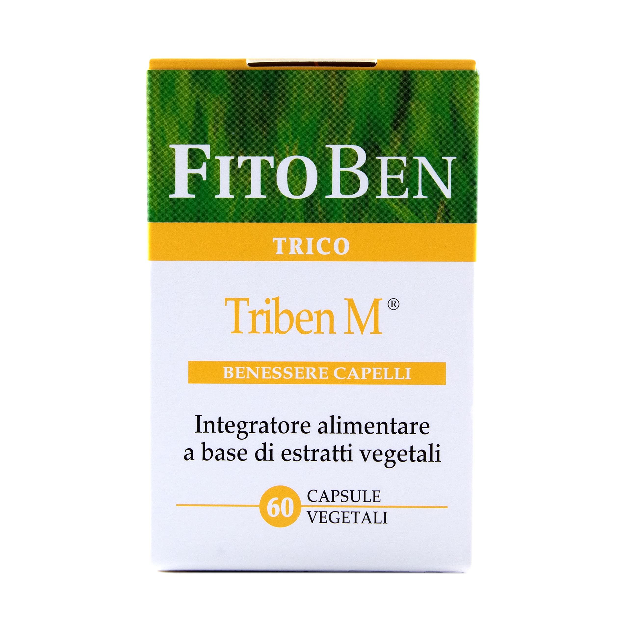 Fitoben | Triben M® Integratore Naturale per Uomo, Previene e Contrasta la Perdita dei Capelli, con Semi di Zucca, Ortica e Serenoa, 60 Capsule vegetali