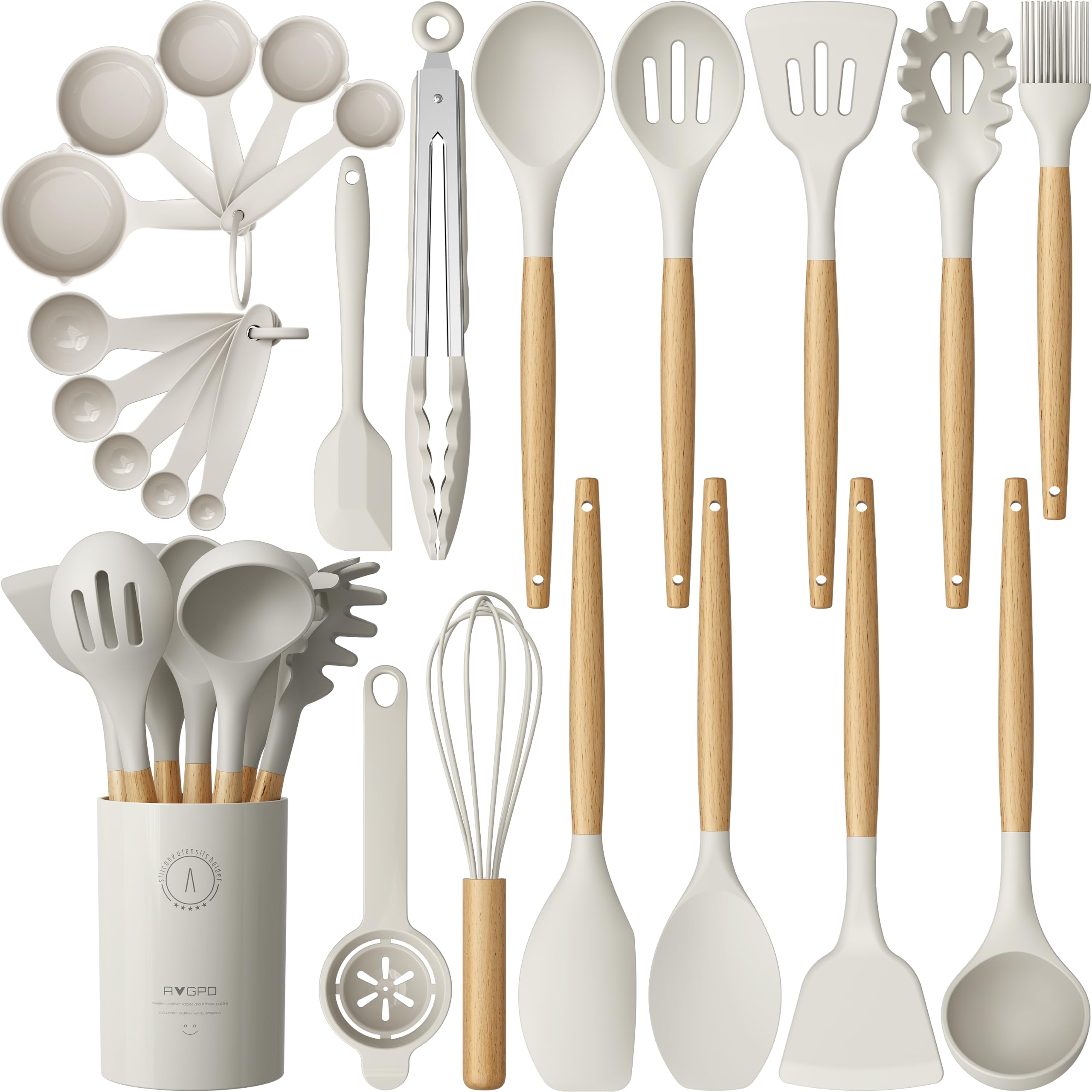 Silicone Kitchen Utensils Set, Heat-Resistant Cooking Utensils, BPA-Free