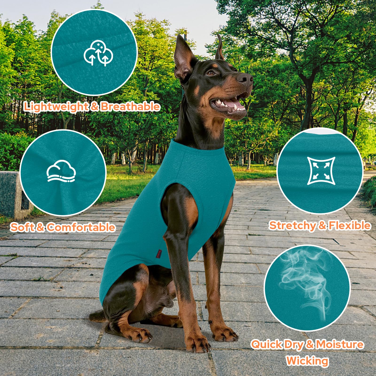 2er-Pack Hunde-Shirts Mit Ärmeln – Weiches Tank Top, Atmungsaktiv & Dehnbar Für Kleine Bis Große Hunde, Orange & Grau