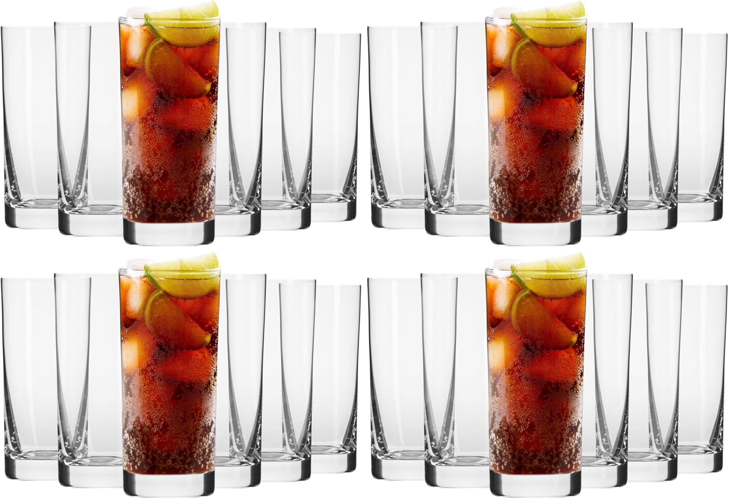 Krosno Longdrinkgläser Wassergläser Trinkgläser | Set von 6 | 350 ML | Blended Kollektion | Perfekt für Zuhause, Restaurants und Partys | Spülmaschinenfest (Packung mit 4)