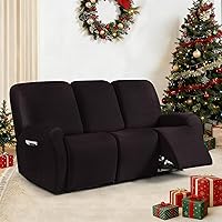 Vista 50 de Fundas para sillas reclinables con aspecto de cuero, funda elástica de 4 piezas, funda suave para silla reclinable, protector de muebles lavable