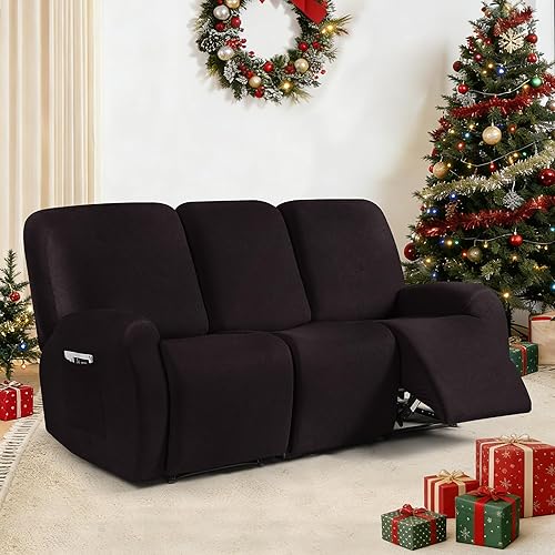 Miniatura 50 de Fundas para sillas reclinables con aspecto de cuero, funda elástica de 4 piezas, funda suave para silla reclinable, protector de muebles lavable