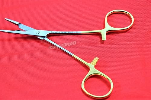 Miniatura 4 de 3 unids alemán Premium oro mango Olsen Hegar aguja titular pinzas tijeras 5.5 pulgadas para veterinario Cynamed