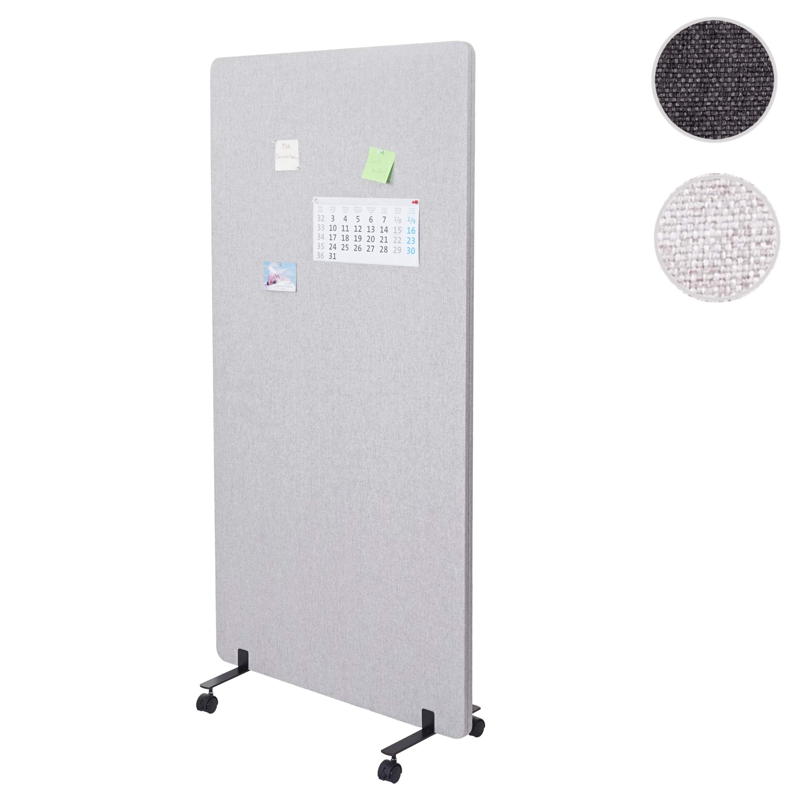 Divisorio mobile privacy fonoassorbente bacheca ufficio HWC-G77 tessuto 167x80cm grigio