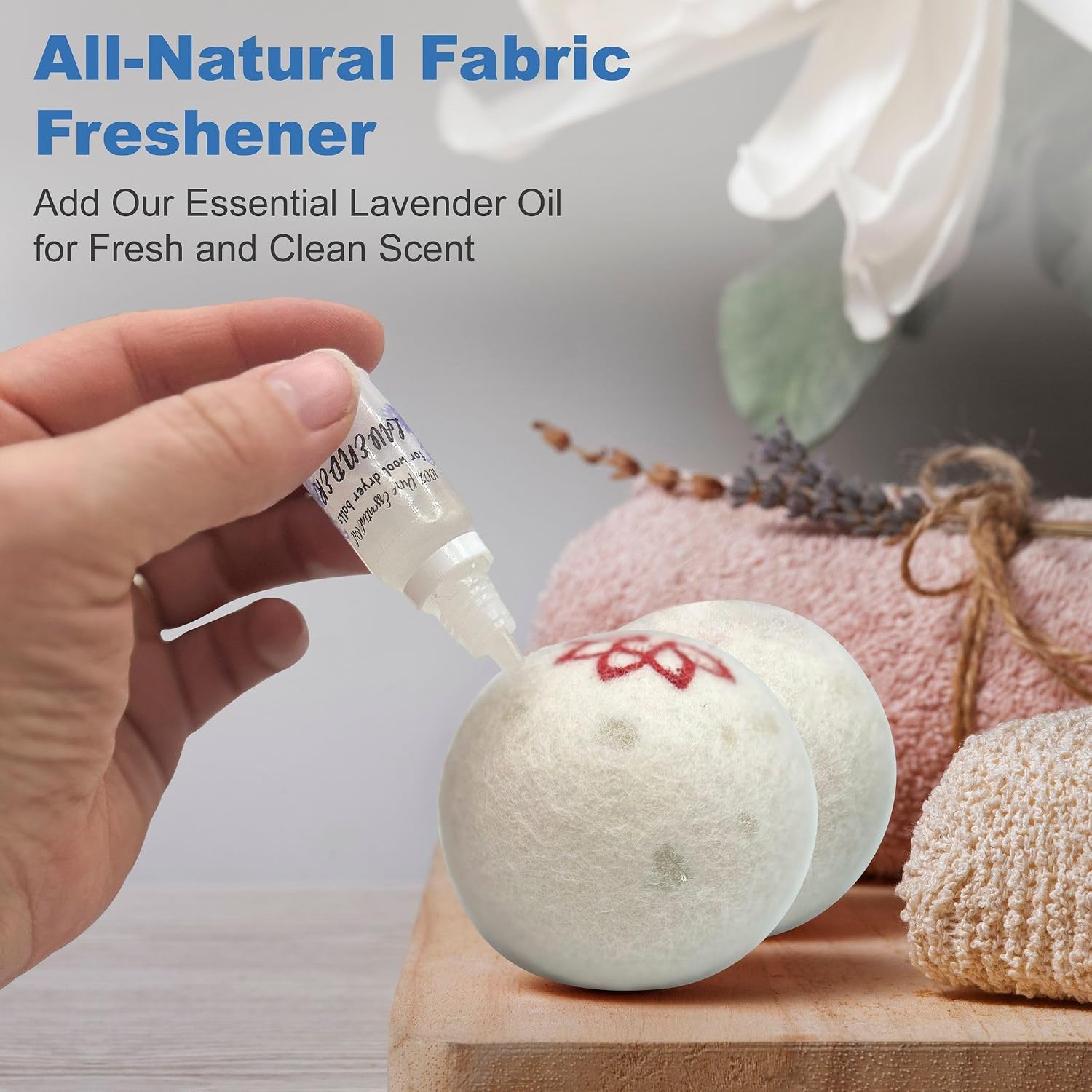 Organic Scented Wool Dryer Balls for Laundry Reusable | XL Scented 3-Pack with Lavender Oil – Natural Fabric Softener for Laundry – Chemical-Free, Hypoallergenic, Energy Saving