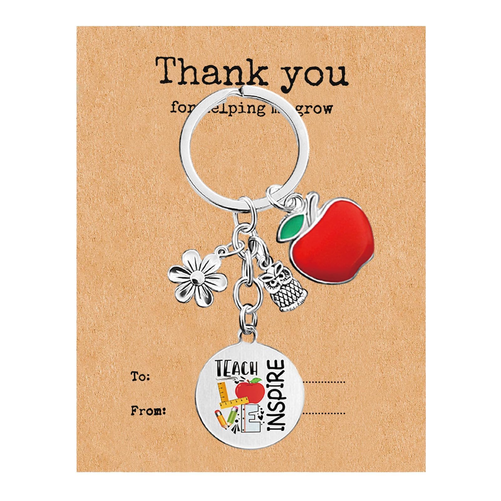 SMUOBT Teacher Appreciation Gifts, Inspirational Owl Keychian Christmas Teacher’s Day Thanksgiving Day Gifts for Teacher