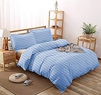 Vista 3 de Lujosa funda de edredón suave de 800 hilos, 100% algodón egipcio, tamaño Queen de gran tamaño (98 x 98 pulgadas), 1 funda de edredón con cierre