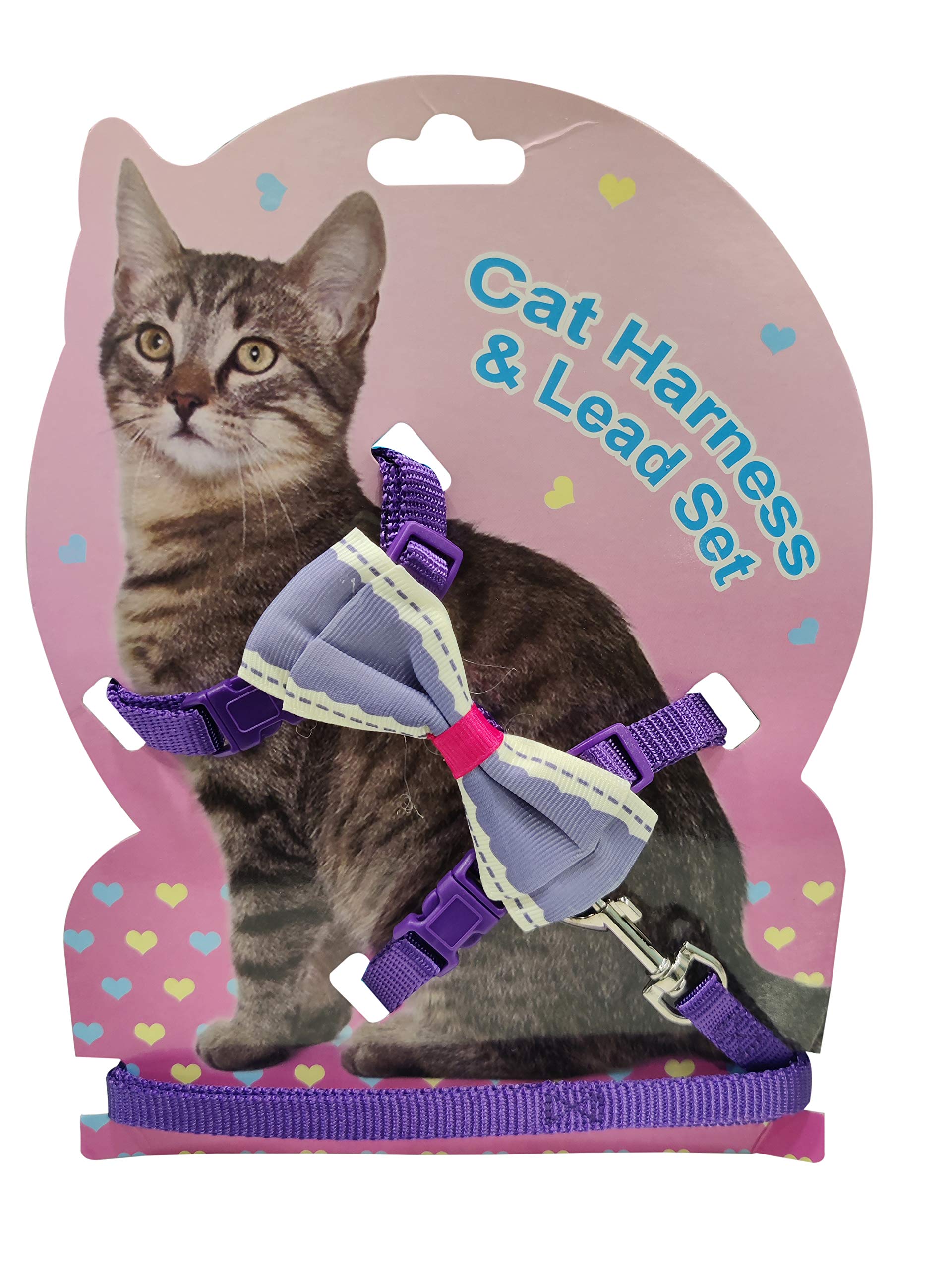 Pets Empire Cat Strap Cute Bowknot Escape Proof Cat Collar Leash Pet Leash Harness Set (Purple) (B08R5SFKG6) Amazon Price History, Amazon Price Tracker