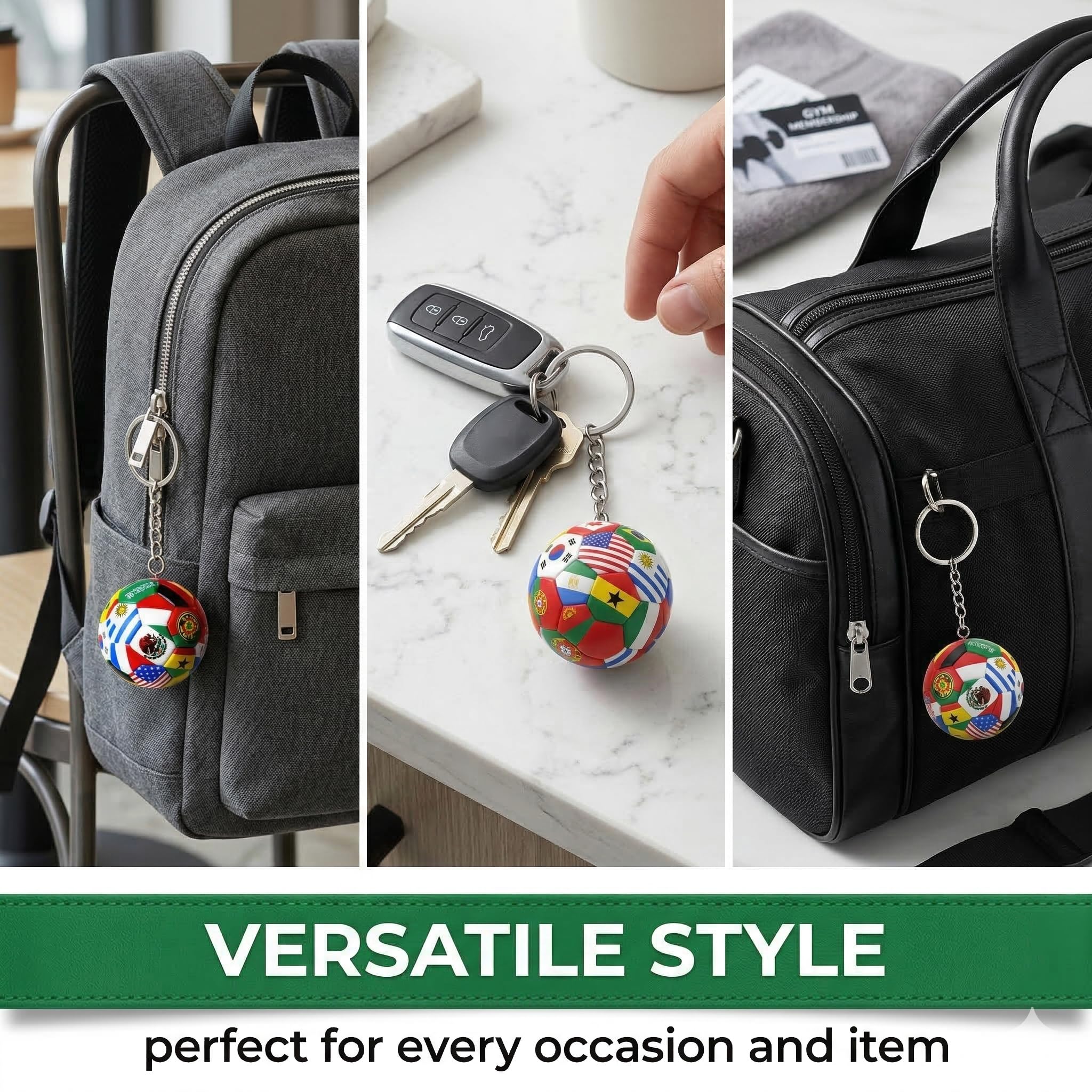 Portachiavi Calcio Rucksack Charme Coppa del Mondo 2026 Bandiera Nazionale Multicolore