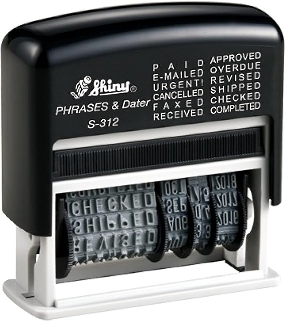 Cathedral Self-inking 12 in 1 date stamp,Black
