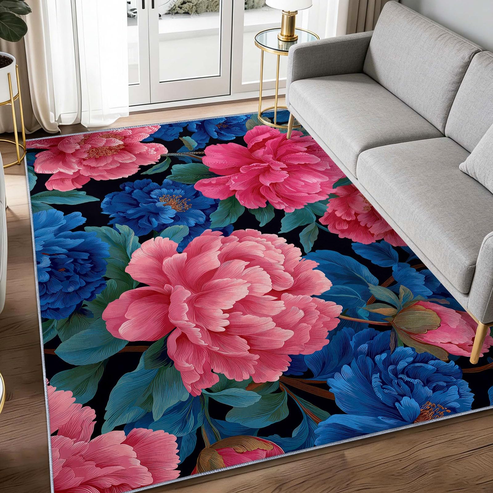 Tapis salon moderne 120x180 tapis lavable antidérapant chambre douce