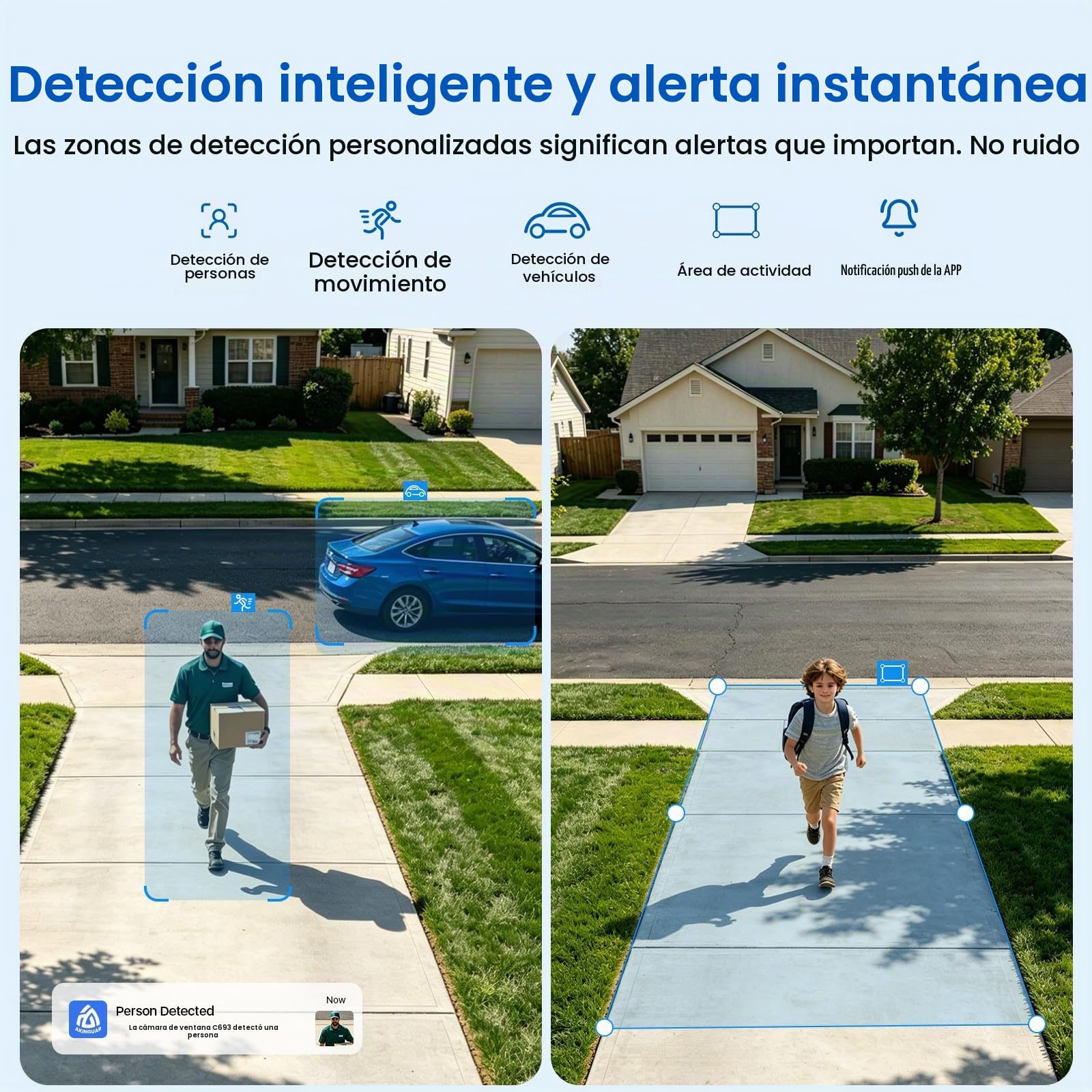 Cámara de Ventana 3MP 2K, WiFi 2.4GHz & 5GHz, Sin Taladros | Cámara Vigilancia Interior, Visión Nocturna en Color, Detección de Personas/Vehículo, Grabación 24/7, Antirreflejo