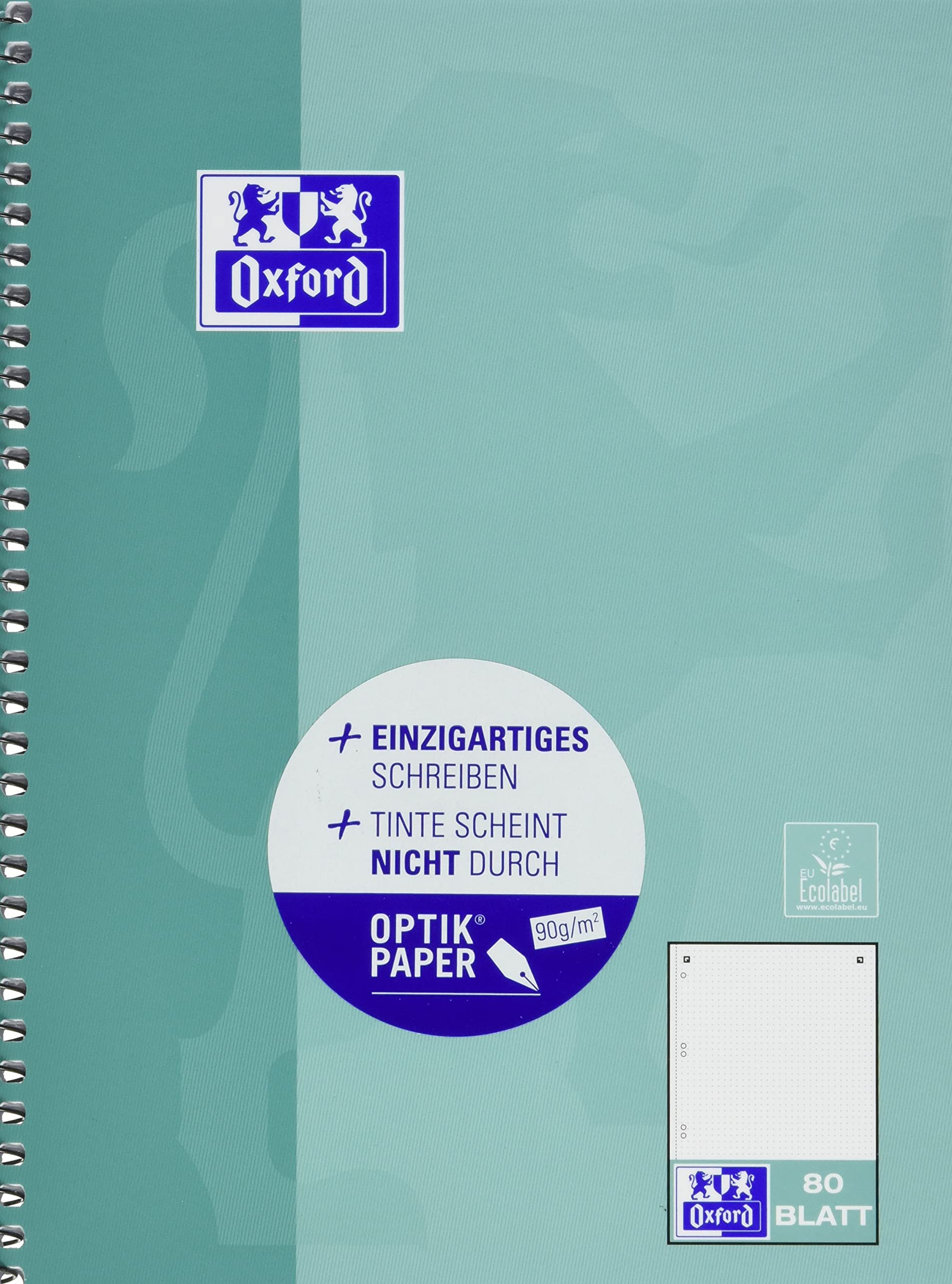 PBS Deutschland CollegeBL.A5 Dotted 80 Sheets Green Blue Oxf