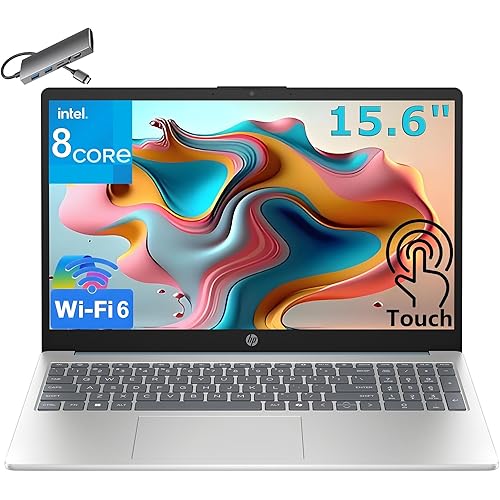 HP 15.6" Touchscreen Laptop Computer for Home, 16GB DDR4 RAM, 512GB PCIe SSD, Intel Octa-Core Processor, FHD, WiFi 6, Bluetooth 5.4, Numeric Keypad, HDMI, Moonlight Blue, Windows 11 Home, 8 in 1 Hub