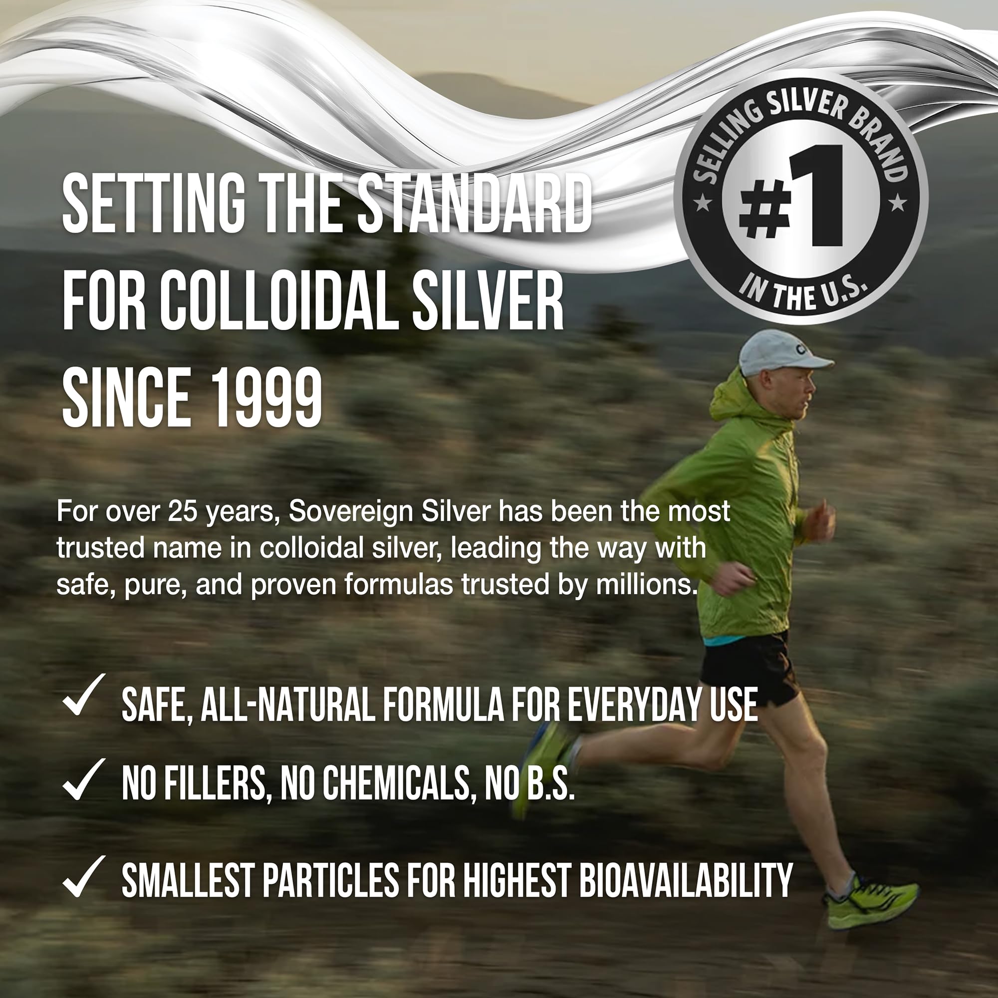 Immune Support and Anti-Oxidants Sovereign Silver Hydrosol Polyseal Cap NEW, 946ml