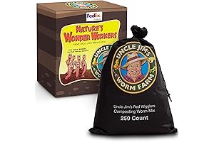 Uncle Jim's Worm Farm 1 lb Red Wiggler Worms for Composting and Fishing: 250 Count