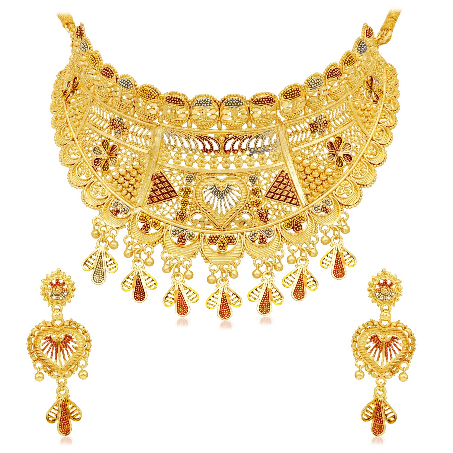 Sukkhi Marvelous 24 Carat Gold Plated Choker Necklace Set for Women (SKR67382) (B08G2BTNVL) Amazon Price History, Amazon Price Tracker