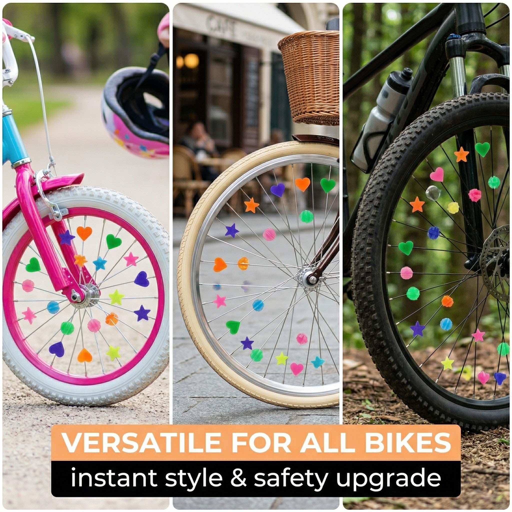 210 pezzi accessori bici bambina perline riflettenti cliccabili per ragazze e ragazzi