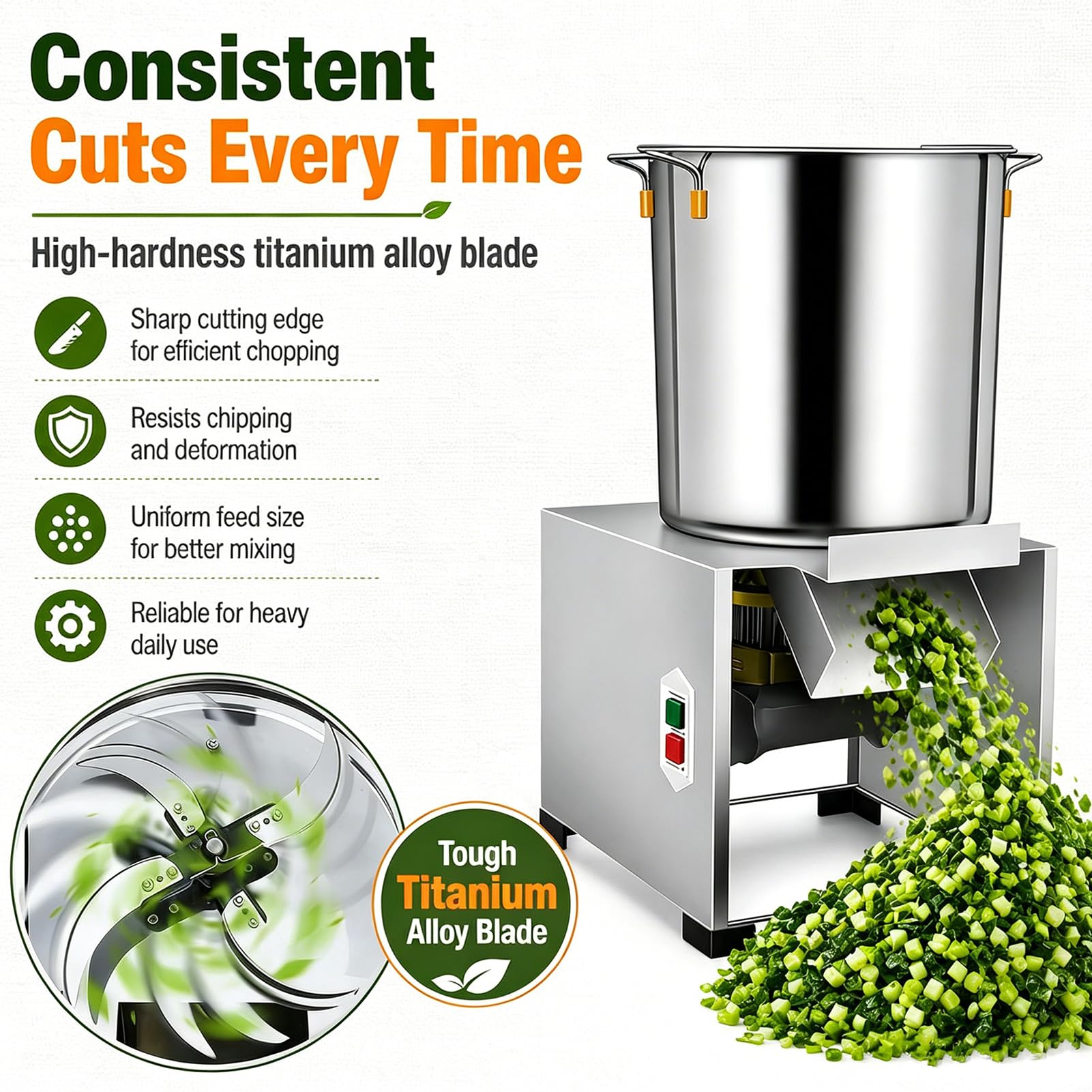 Déchiqueteuse Électrique de Légumes, Robot Culinaire Professionnel de 1000 à 1800 W avec 4 Lames de Rechange et Épaisseur Réglable, Coupe-Aliments pour Volaille en Acier Inoxydable Robuste 1800w