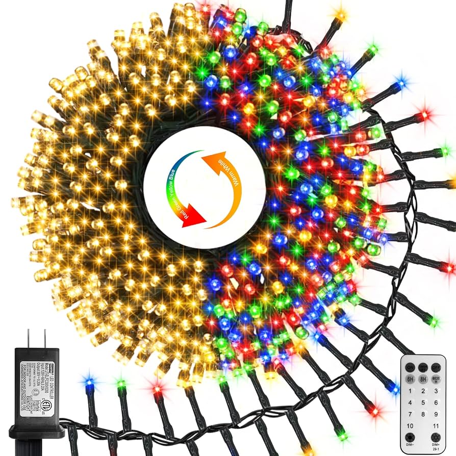 5050 ZAIYW 50Ft 1000 LED Cluster String Lights Dual Color