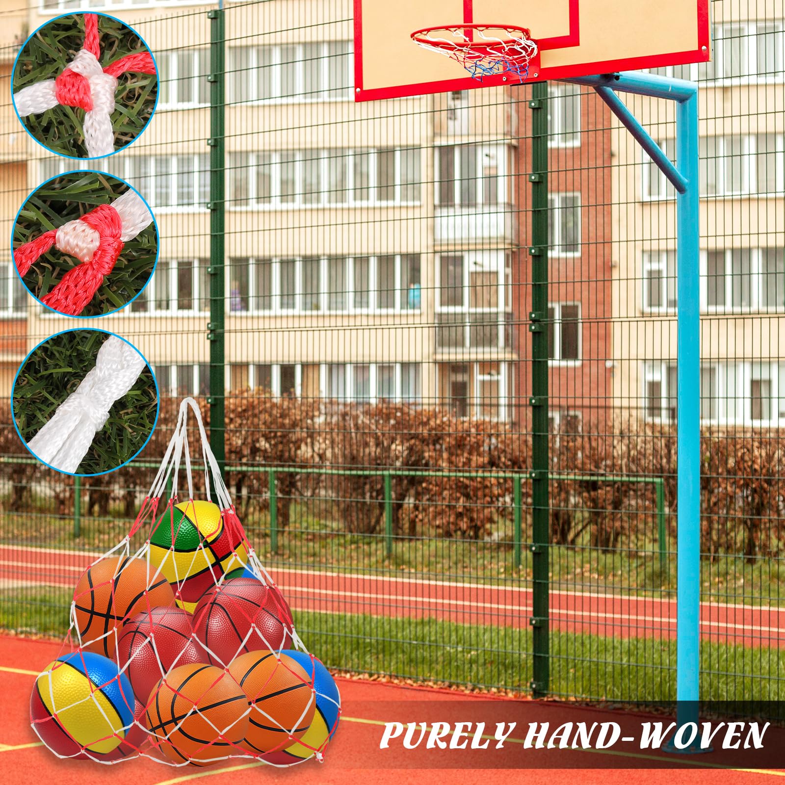 Lusofie Siatka na 10 piłek – 15 piłek, siatka na piłkę, siatkówkę, basen, piłka sportowa, nadaje się do piłki nożnej, koszykówki, nadaje się do piłek, piłki nożnej, koszykówki, piłki ręcznej