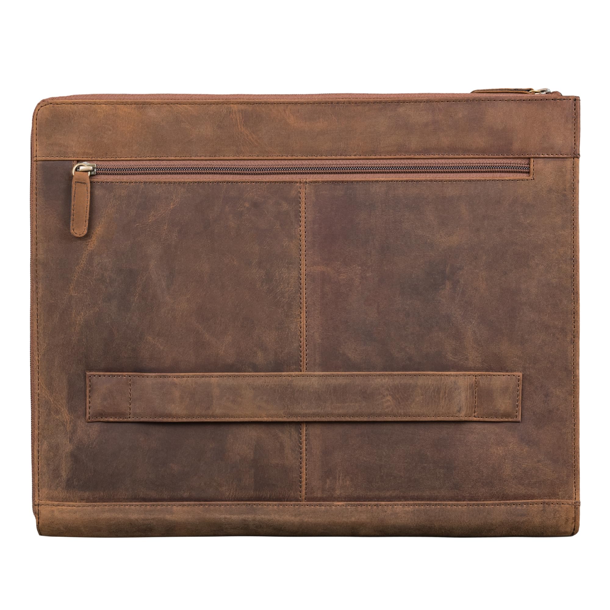 STILORD 'Stefano' Elegante Dokumentenmappe A4 Leder mit Laptopfach - Echtleder Laptop Sleeve 14-15 Zoll für Damen und Herren - Ideal als Businessmappe für die Arbeit, Farbe:sepia - braun