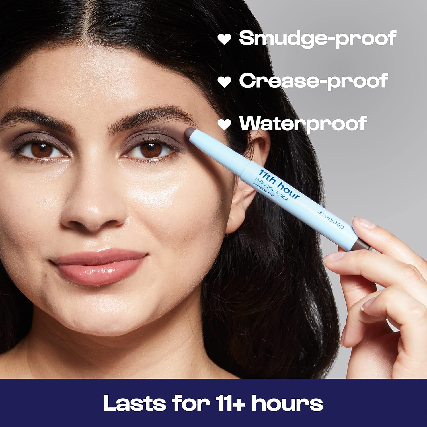 ALLEYOOP 11th Hour Cream Eyeshadow Sticks Bundle - Charcolit (Shimmer) & Espresso Self (Matte) - Waterproof, Smudge-Proof, Crease-Proof Eyeshadow for Over 11 Hours