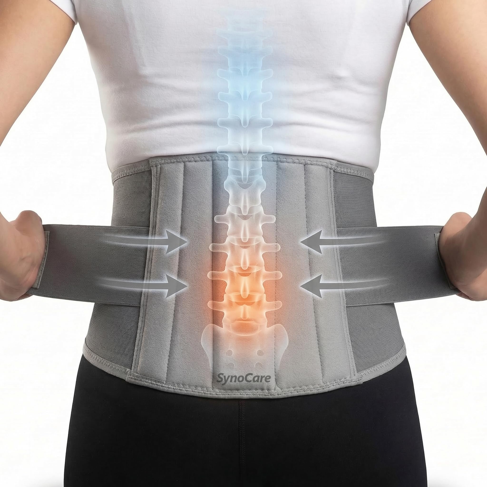 Lumbar Support Belt for Back Pain Relief, Lumbo Sacral Belt for Posture Corrector, Waist & Lower Back Brace, Muscle Spasm Relief for Men & Women, Adjustable - Universal-image-11