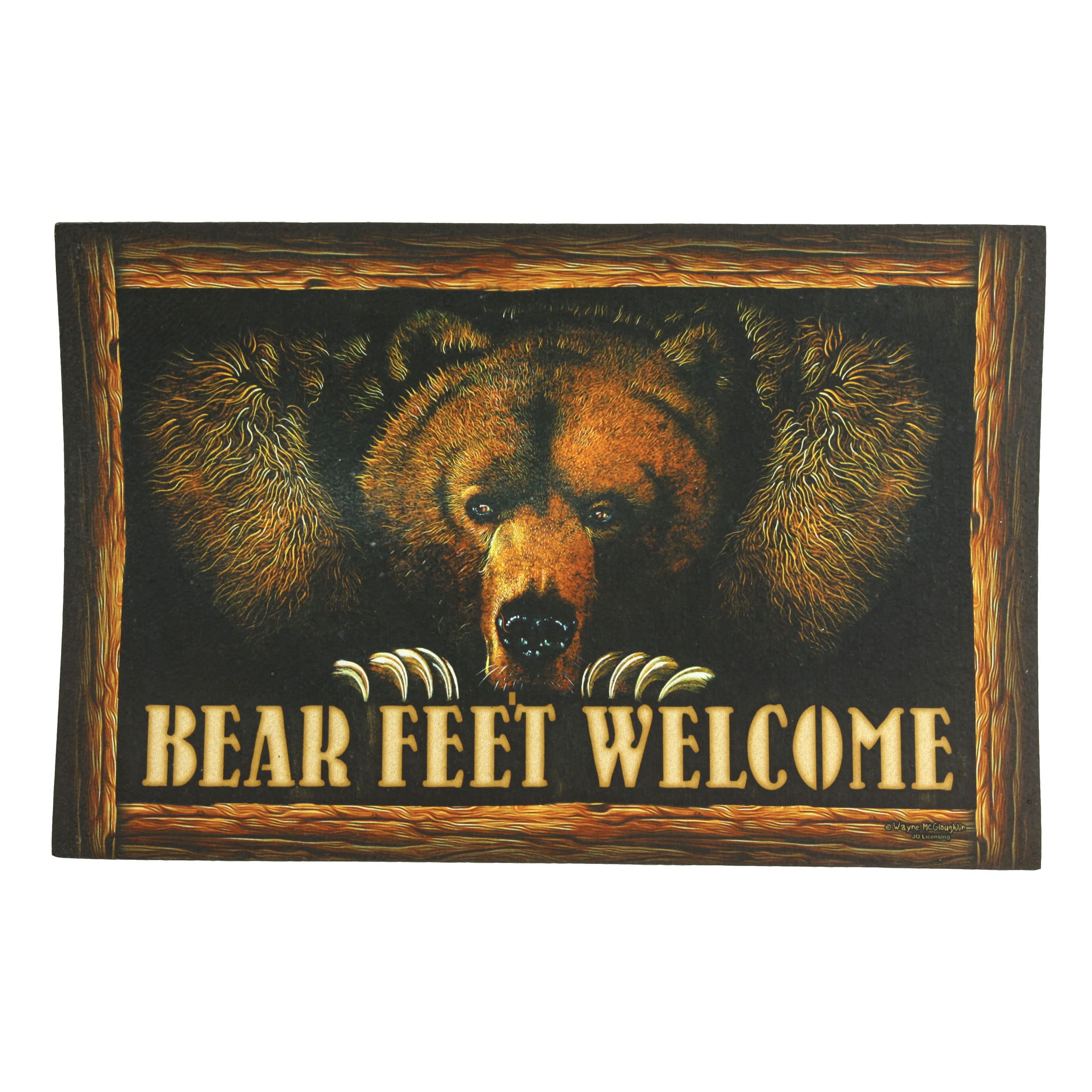 Rivers Edge Products Rubber Door Mat, 26" x 17" Anti-Slip Indoor or Outdoor Rug, All Weather Welcome Mat for Front Door, House Entryway, Patio, or Garage, Bear Feet