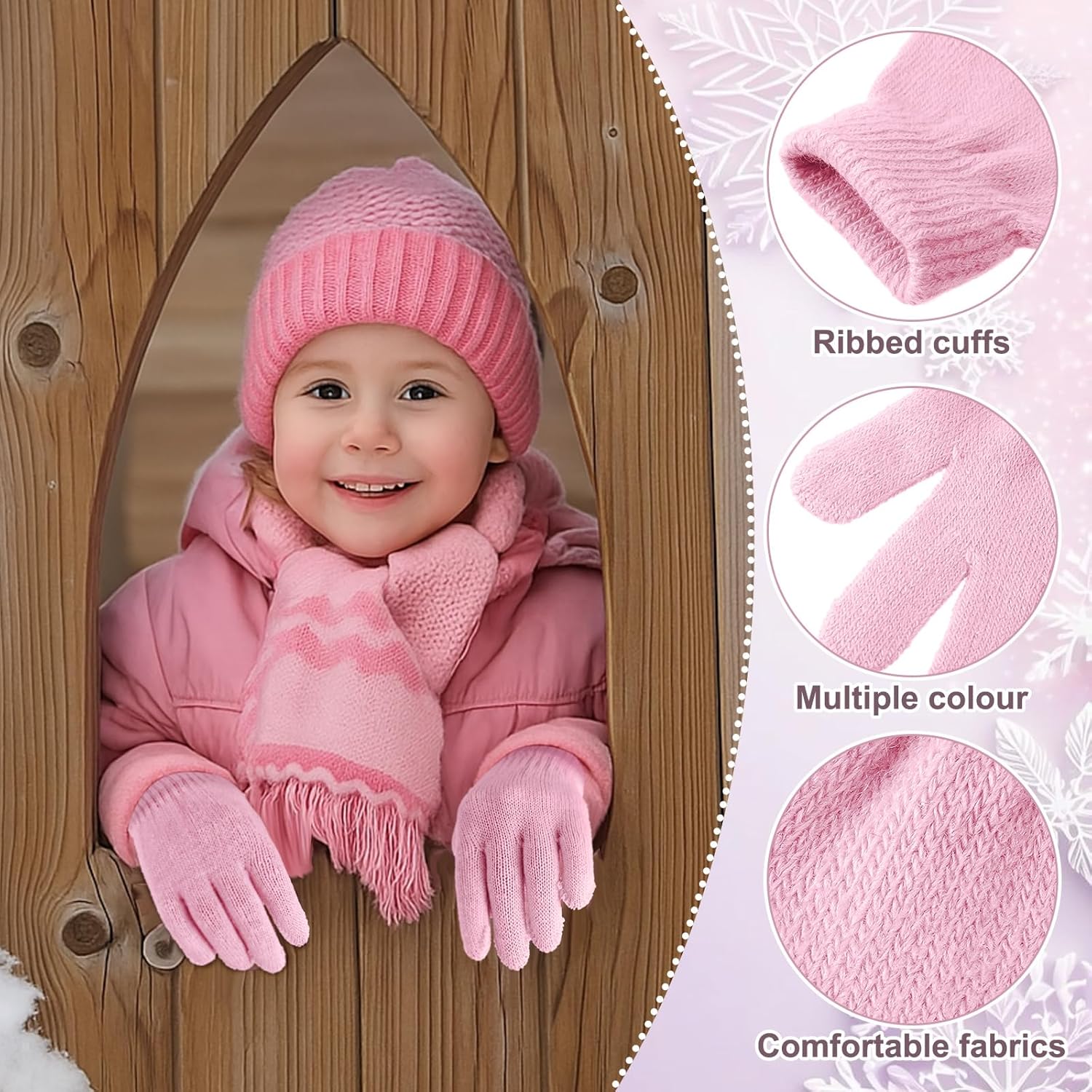 Neer 24 Pairs Kid's Gloves Winter Warm Stretchy Knitted Gloves Bulk Winter Finger Mittens for Boys Girls 7-12 Years - Image 3