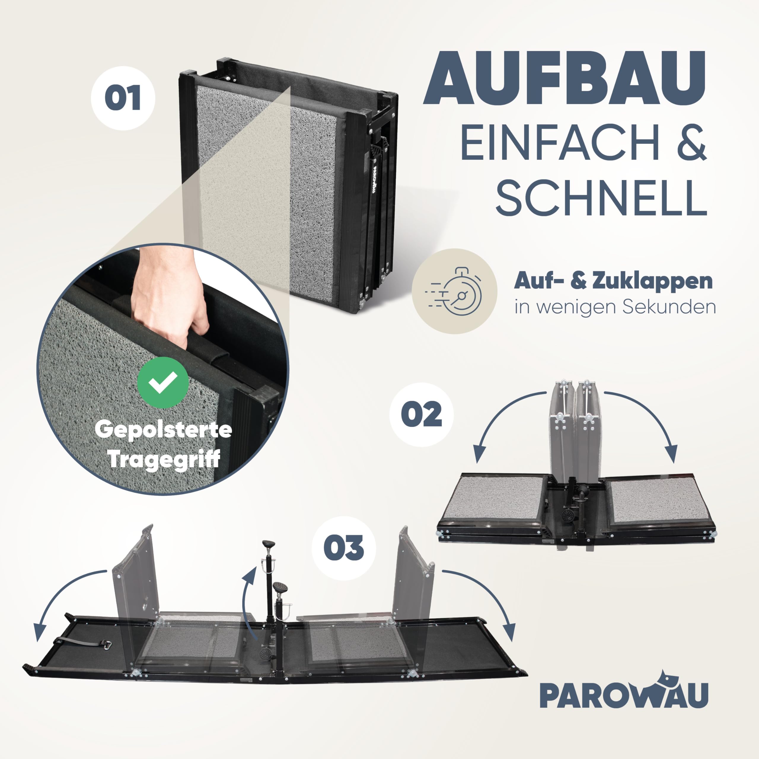 Rampa per cani per auto, pieghevole, 120 kg, extra stabile, con base aggiuntiva, 170 x 44 cm, per auto e SUV