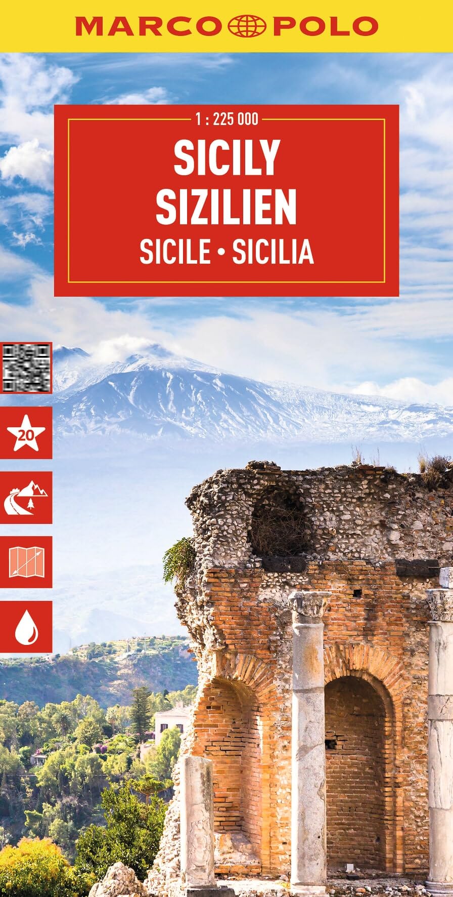 Marco Polo Sicily Travel Map: Road Map for Road Trips with Top Sights and Scenic Routes (Folded Map)