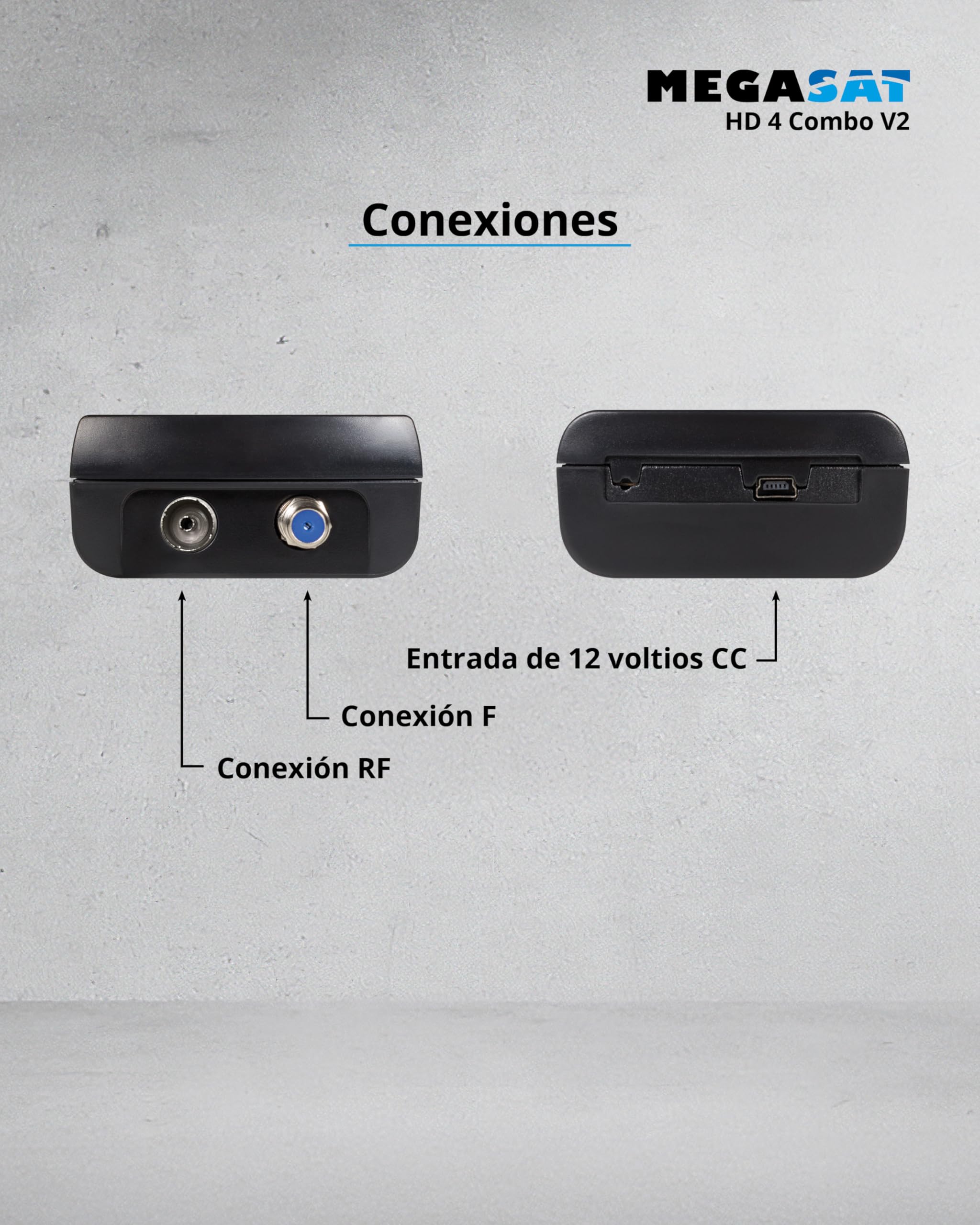 Megasat HD 4 Combo V2 – Medidor para satélite, Cable y TDT | DVB-S/S2, TDT, DVB-C, pantalla a color de 6,9 cm, Unicable, análisis de espectro, batería